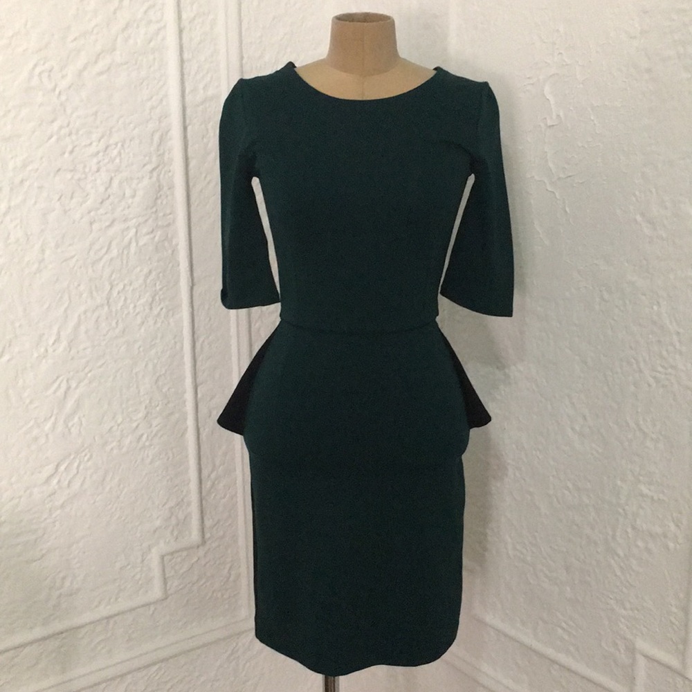 Red by Saks Fifth Avenue two tone peplum dress